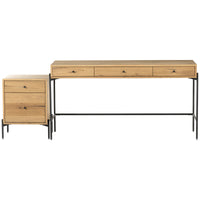 Four Hands Haiden Eaton Desk with Filing Cabinet - Light Oak Resin