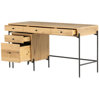 Four Hands Haiden Eaton Desk with Filing Cabinet - Light Oak Resin