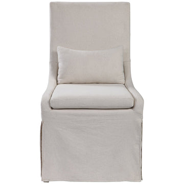 Uttermost Coley White Linen Armless Chair