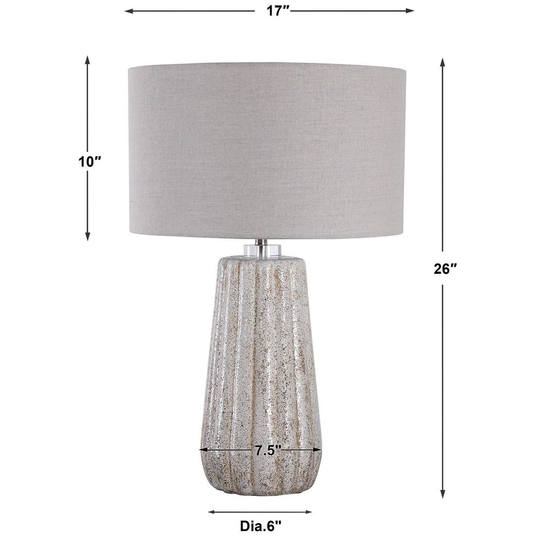 Uttermost Pikes Stone-Ivory Table Lamp