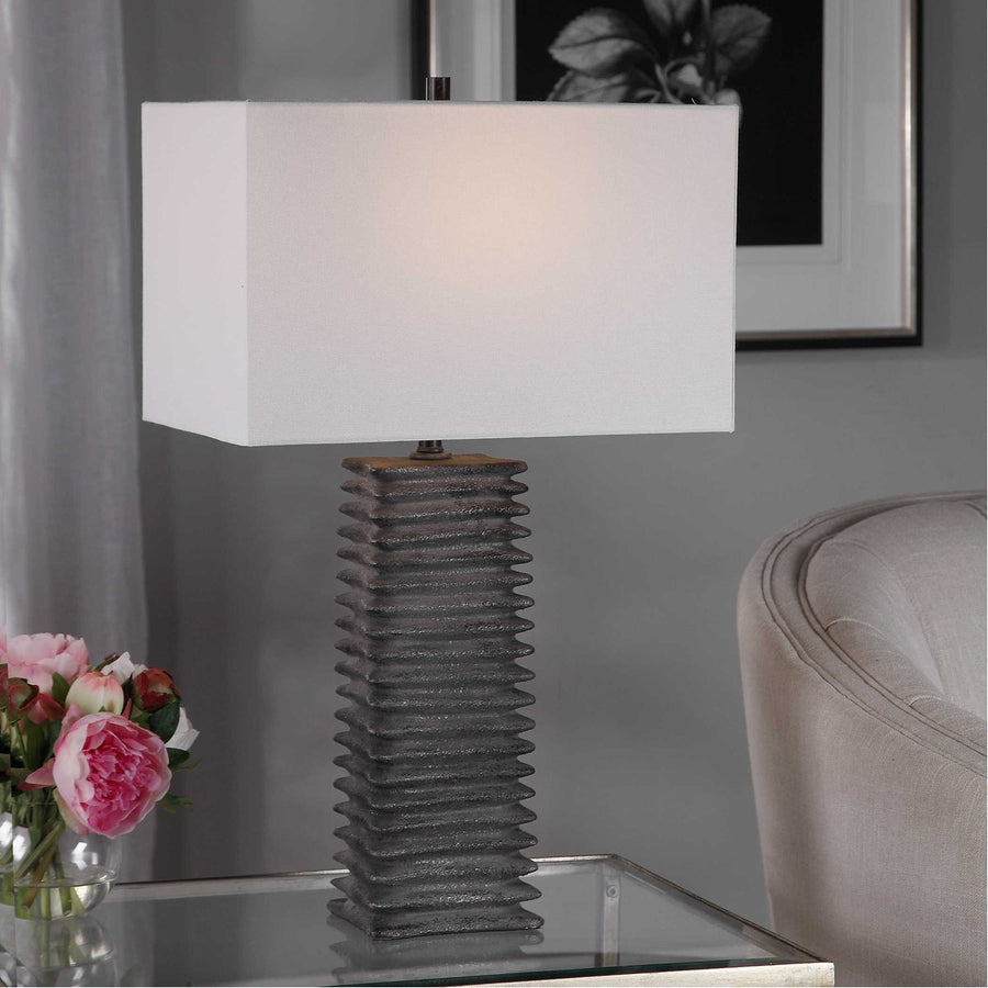Uttermost Sanderson Metallic Charcoal Table Lamp