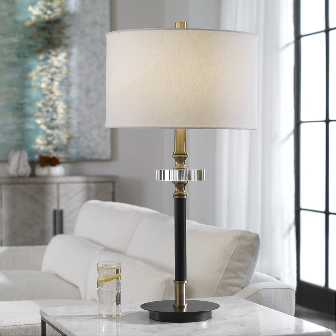 Uttermost Maud Aged Black Table Lamp