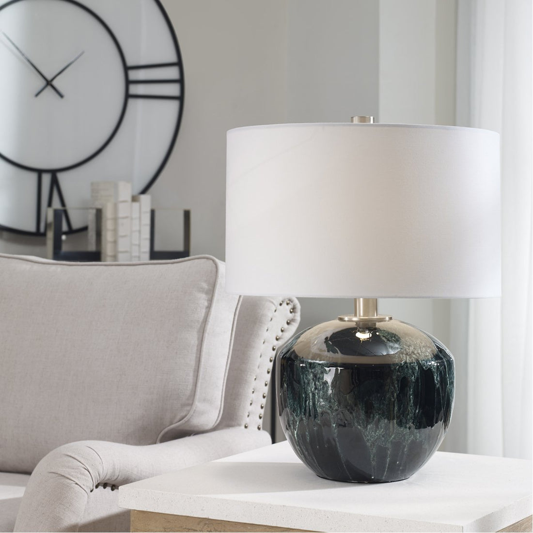 Uttermost Highlands Deep Green Table Lamp