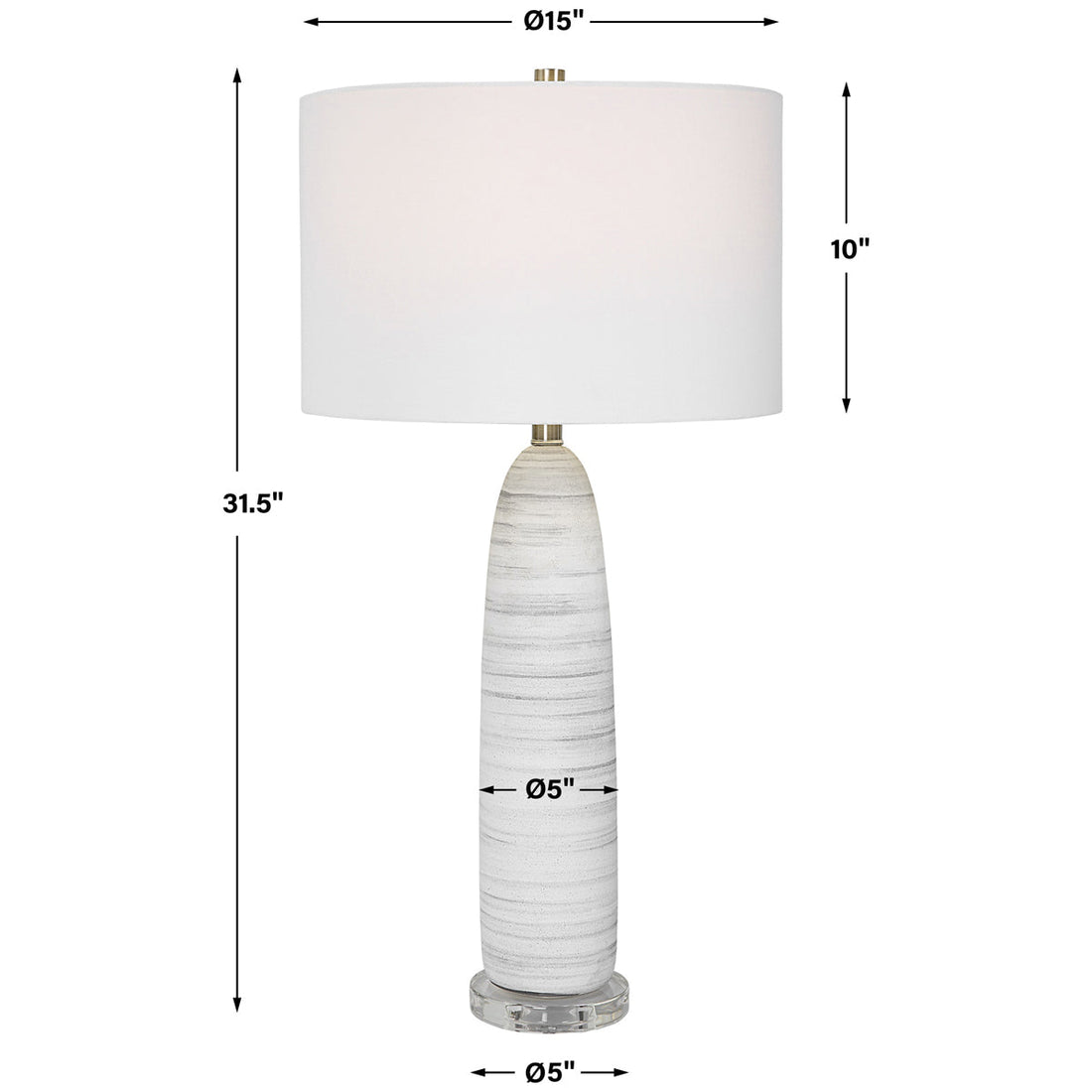 Uttermost Levadia Matte White Table Lamp