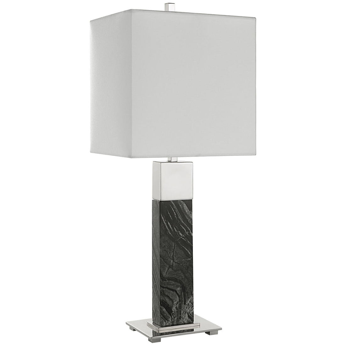 Uttermost Pilaster Black Marble Table Lamp