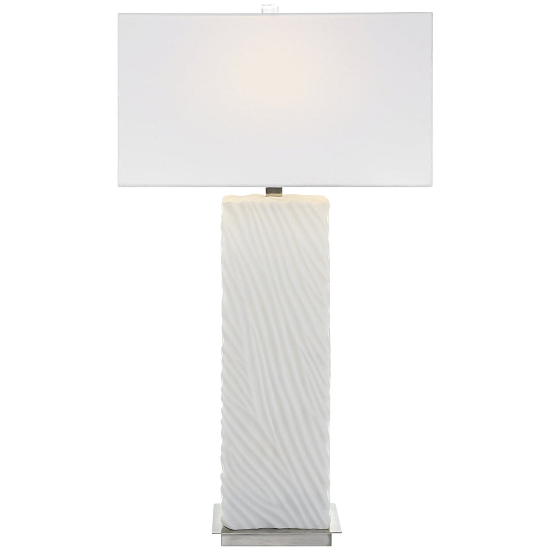 Uttermost Pillar White Marble Table Lamp