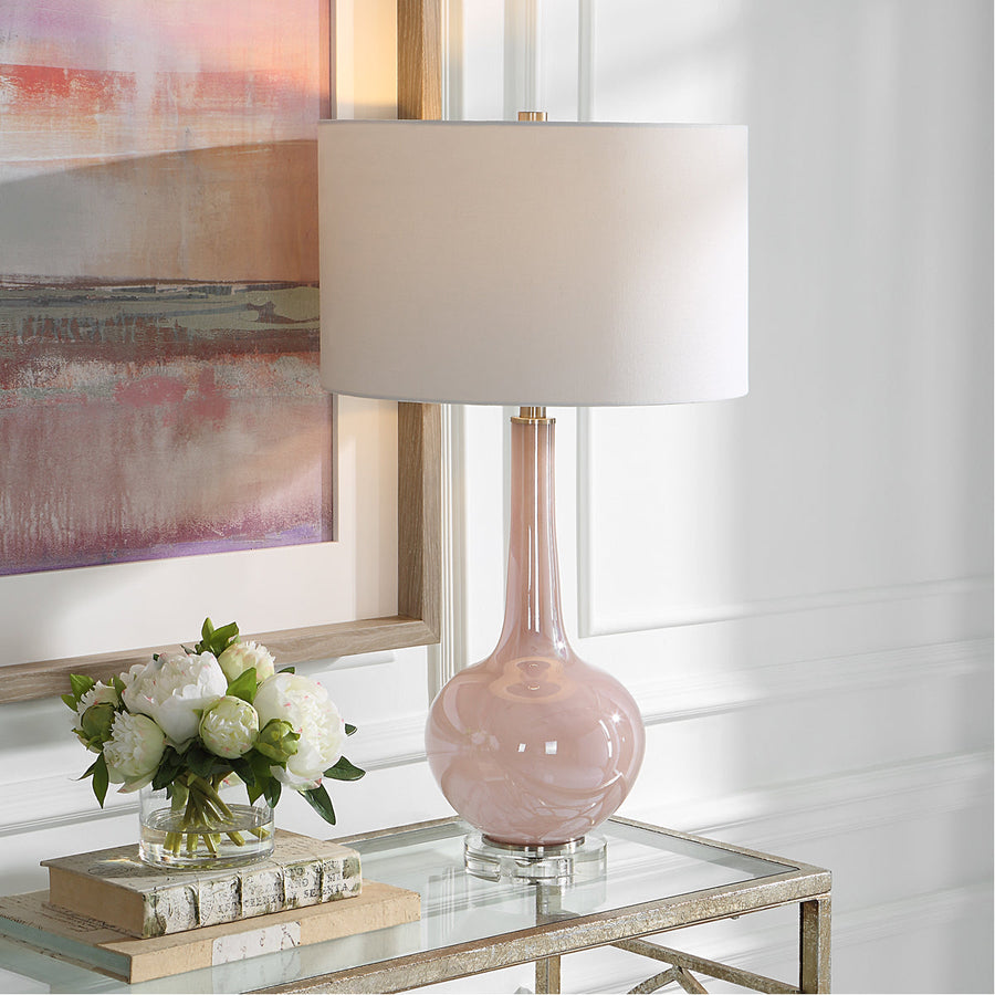 Uttermost Rosa Pink Glass Table Lamp