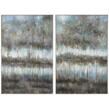 Uttermost Gray Reflections Landscape Art, Set of 2