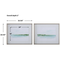 Uttermost Green Ribbon Coast Framed Prints, 2-Piece Set