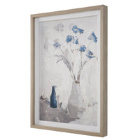 Uttermost Blue Flowers In Vase Framed Print