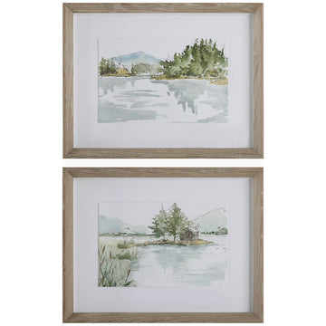 Uttermost Serene Lake Framed Prints, 2-Piece Set