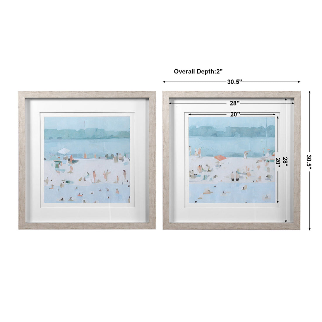 Uttermost Sea Glass Sandbar Framed Prints, Set of 2