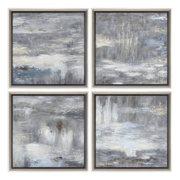 Uttermost Shades Of Gray hand-painted Art, Set of 4