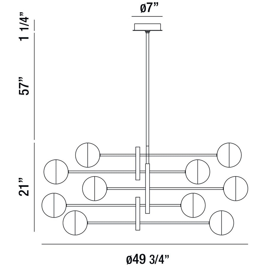 Eurofase Fairmount 50-Inch Round Chandelier