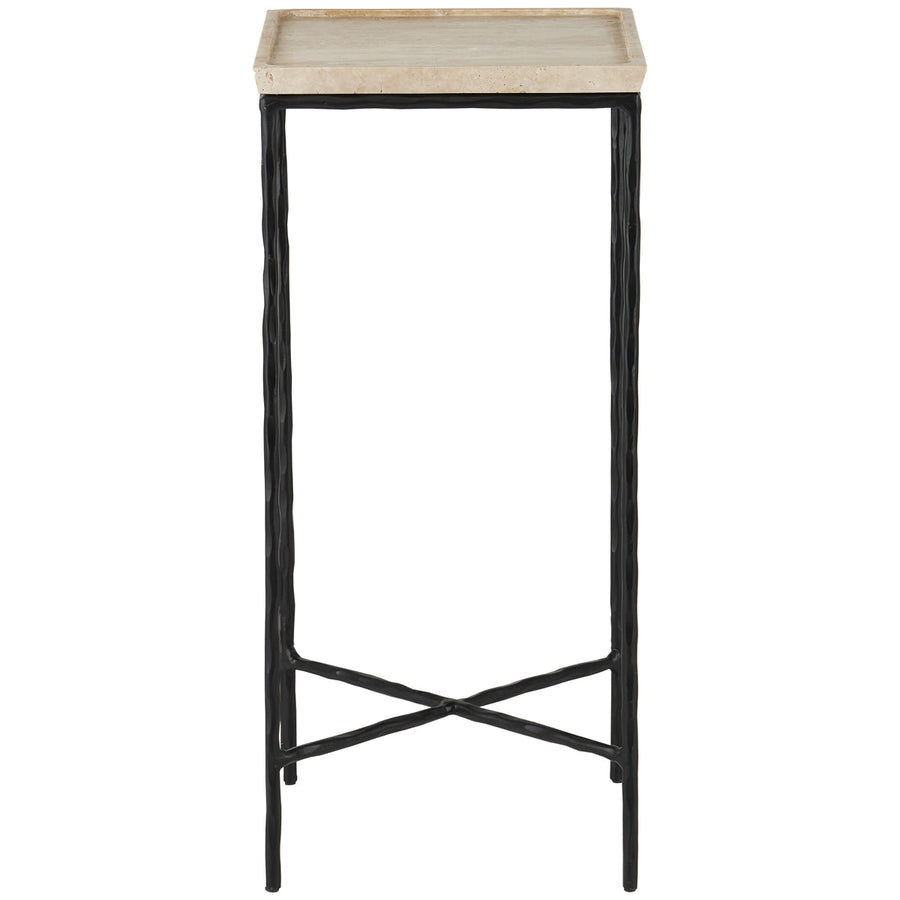 Currey and Company Boyles Travertine Accent Table