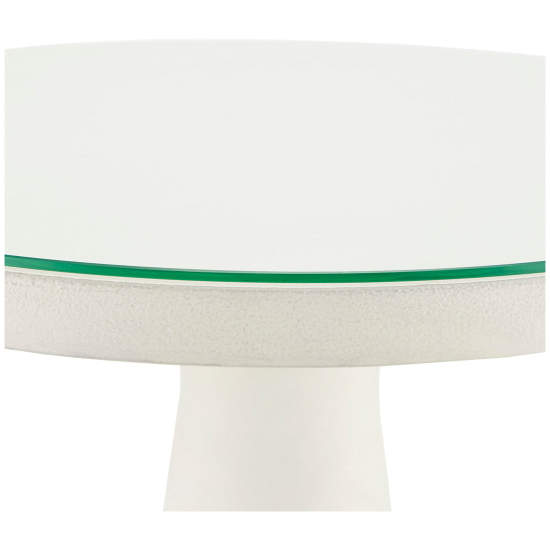 Currey and Company Tondo White Accent Table