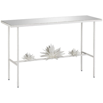 Currey and Company Sisalana White Console Table