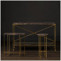 Currey and Company Flying Gold Marble Drinks Table