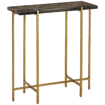Currey and Company Flying Gold Marble Side Table