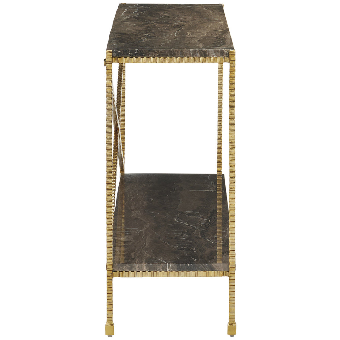 Currey and Company Flying Gold Marble Console Table