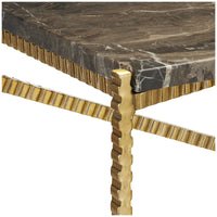 Currey and Company Flying Gold Marble Console Table