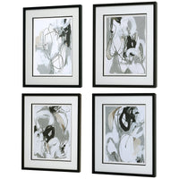 Uttermost Tangled Threads Abstract Framed Prints, Set of 4