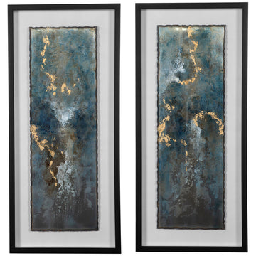 Uttermost Glimmering Agate Abstract Prints, Set of 2