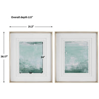 Uttermost Coastal Patina Modern Framed Prints, Set of 2