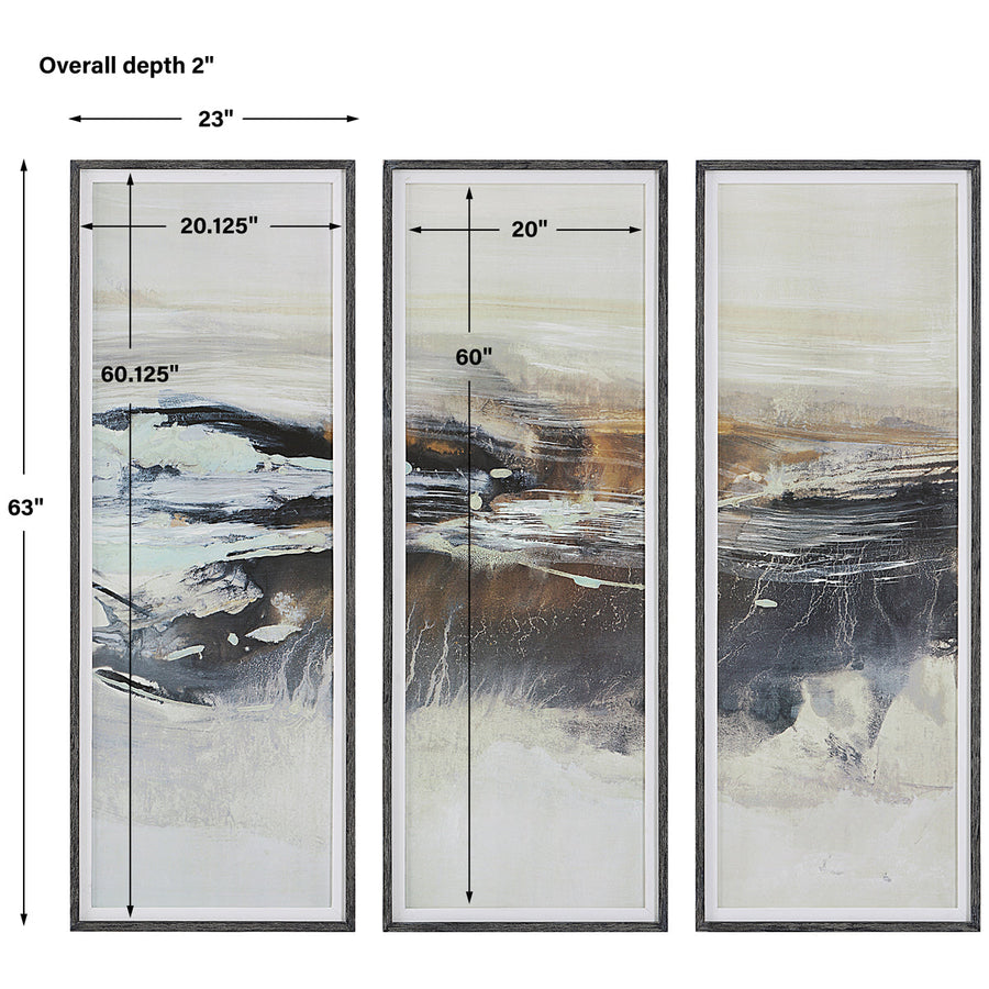 Uttermost Graphite Horizon Framed Prints, Set of 3