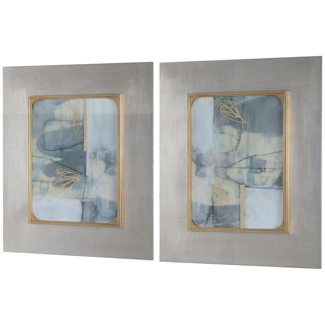 Uttermost Gilded Whimsy Abstract Prints, Set of 2