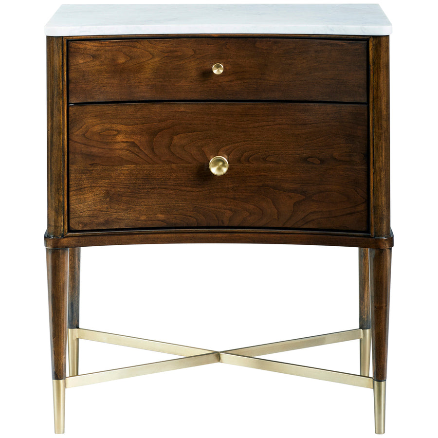 Hickory White Novella Nightstand with Stone Top
