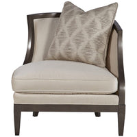 Hickory White Facing Black Nickel Arm Chair