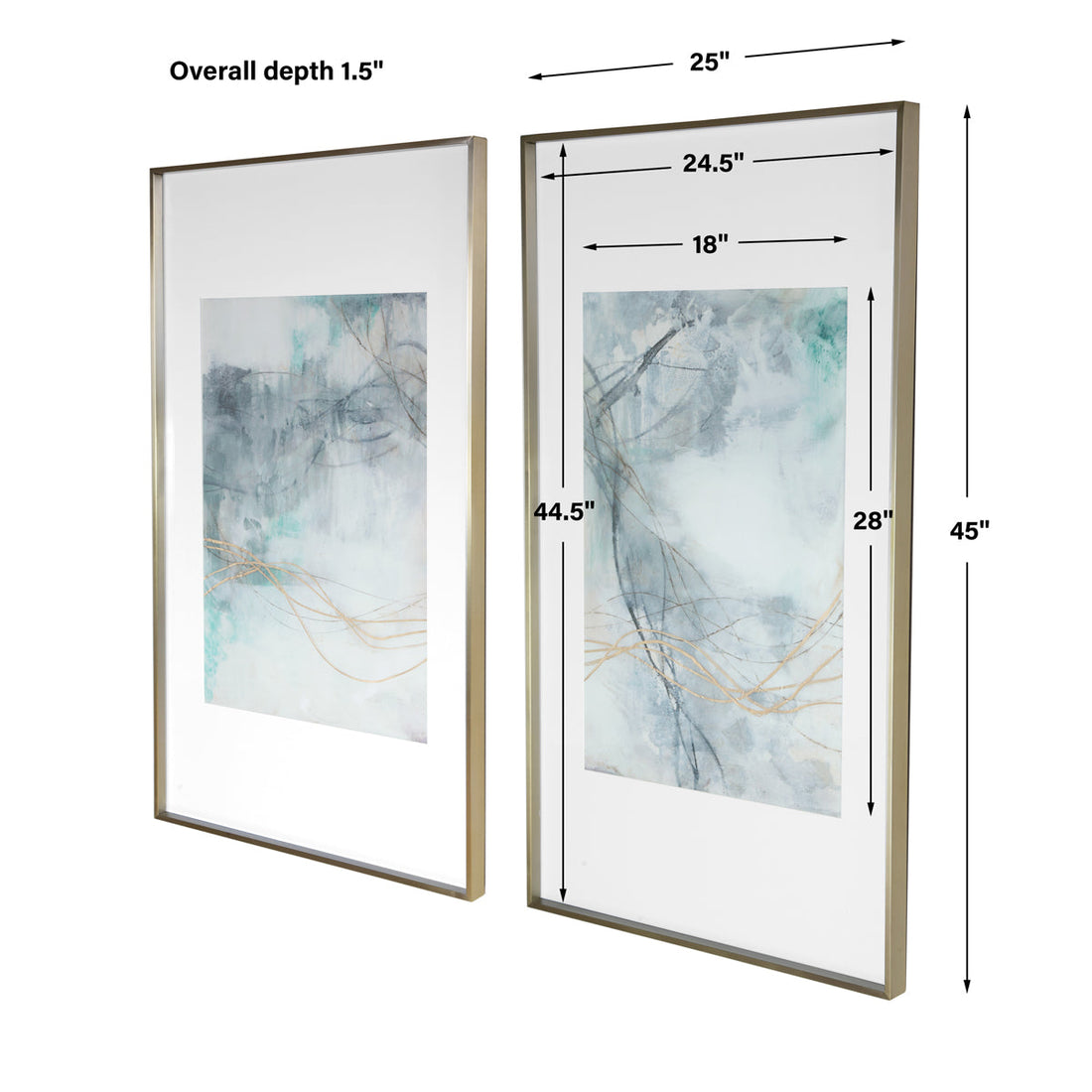 Uttermost Undulating Oro Abstract Prints, Set of 2