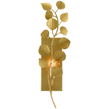 Currey and Company Golden Eucalyptus Wall Sconce
