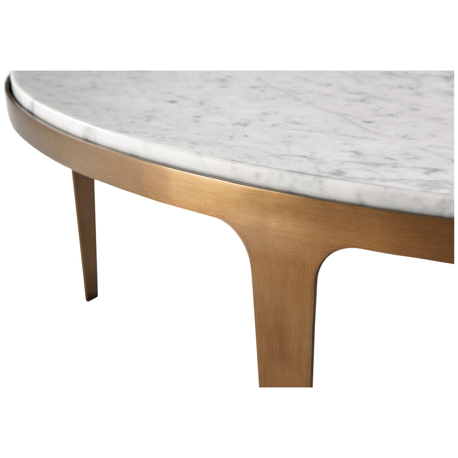 Theodore Alexander Gennaro Oval Marble Cocktail Table