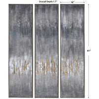 Uttermost Gray Showers Hand Painted Canvases Art, Set of 3