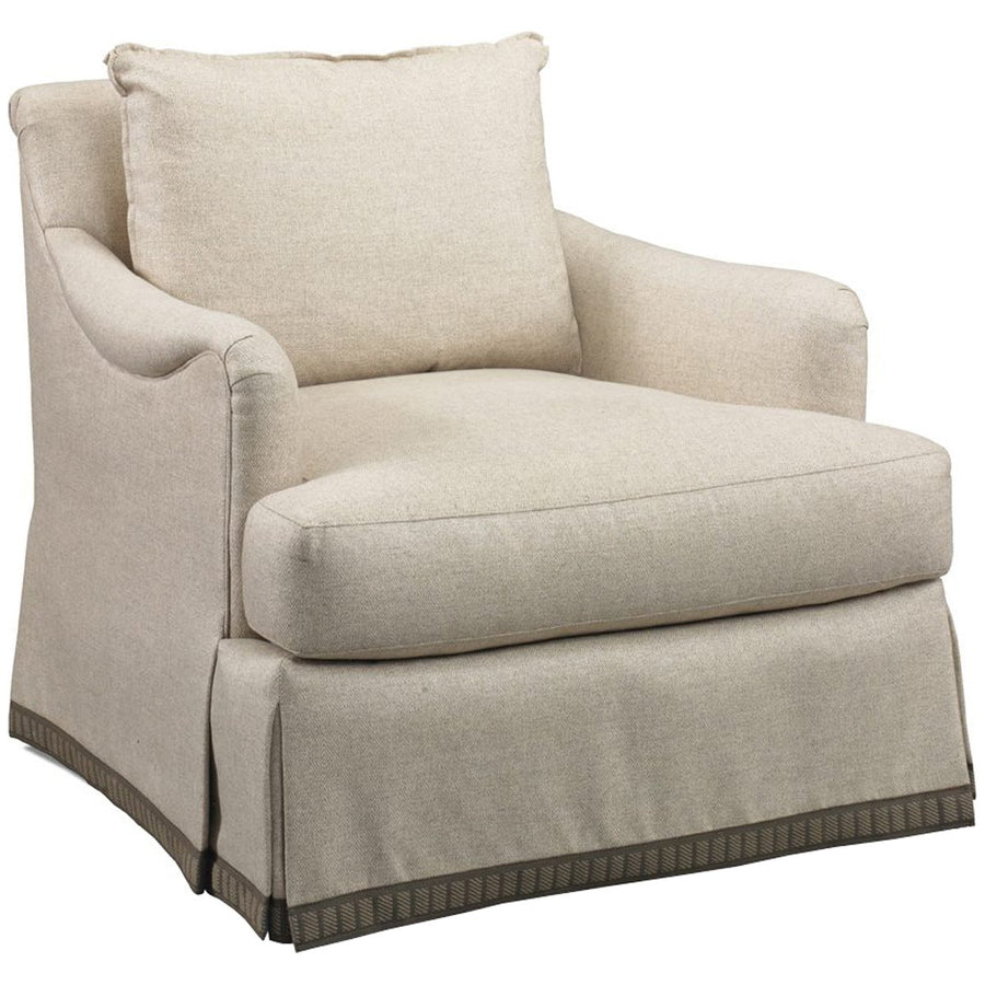 Hickory White Fully Upholstered Chair with Back Pillow