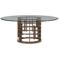 Tommy Bahama Island Fusion Meridien Round Dining Table with Glass Top