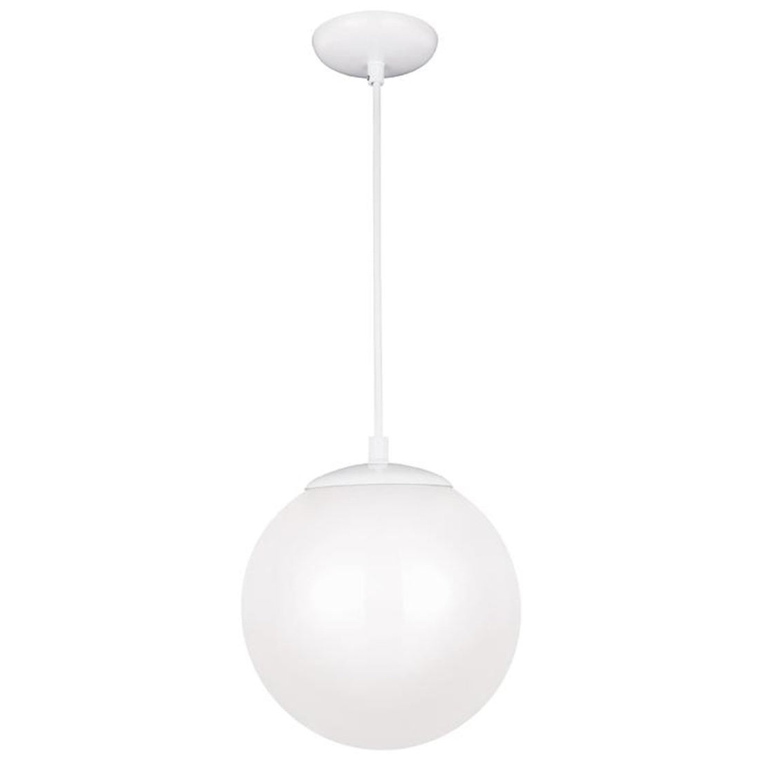 Sea Gull Lighting Leo - Hanging Globe White One Light Pendant