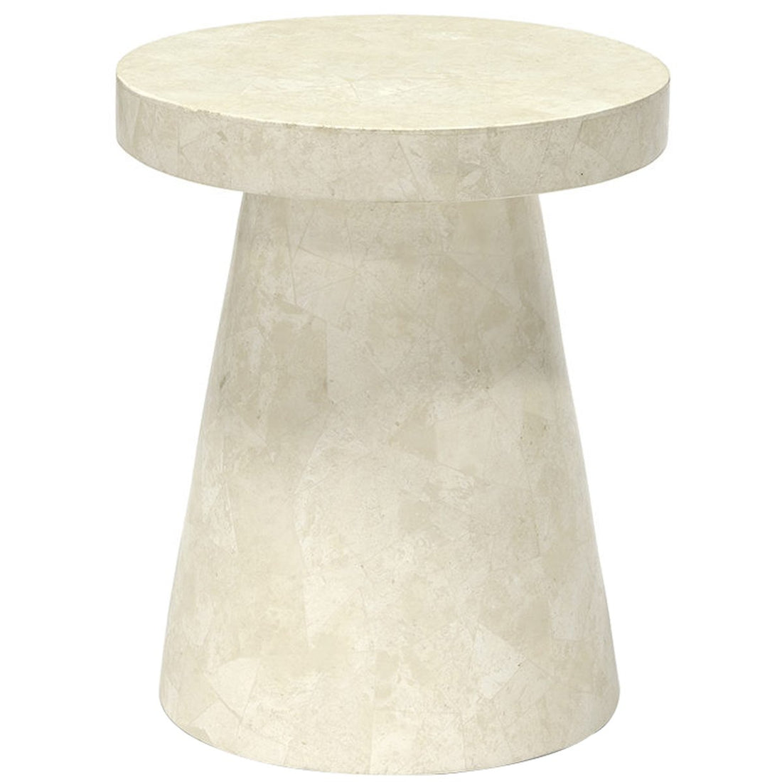 Palecek Foley Stone Outdoor Side Table, Short White