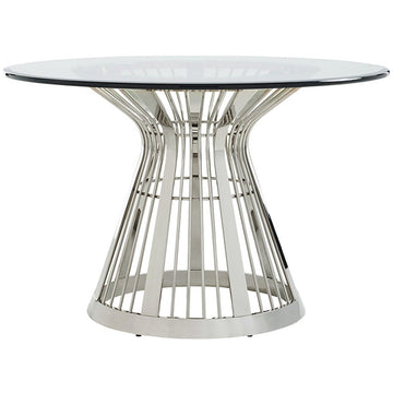 Lexington Ariana Riviera Stainless Dining Table with Glass Top