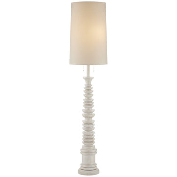 Currey and Company Malayan White Floor Lamp