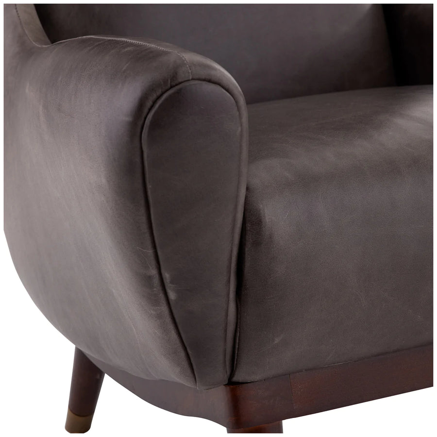 Arteriors Ophelia Lounge Chair - Graphite Leather