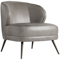 Arteriors Kitts Chair in Mineral Grey Leather