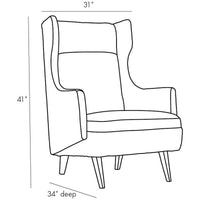 Arteriors Budelli Wing Chair - Forest Velvet