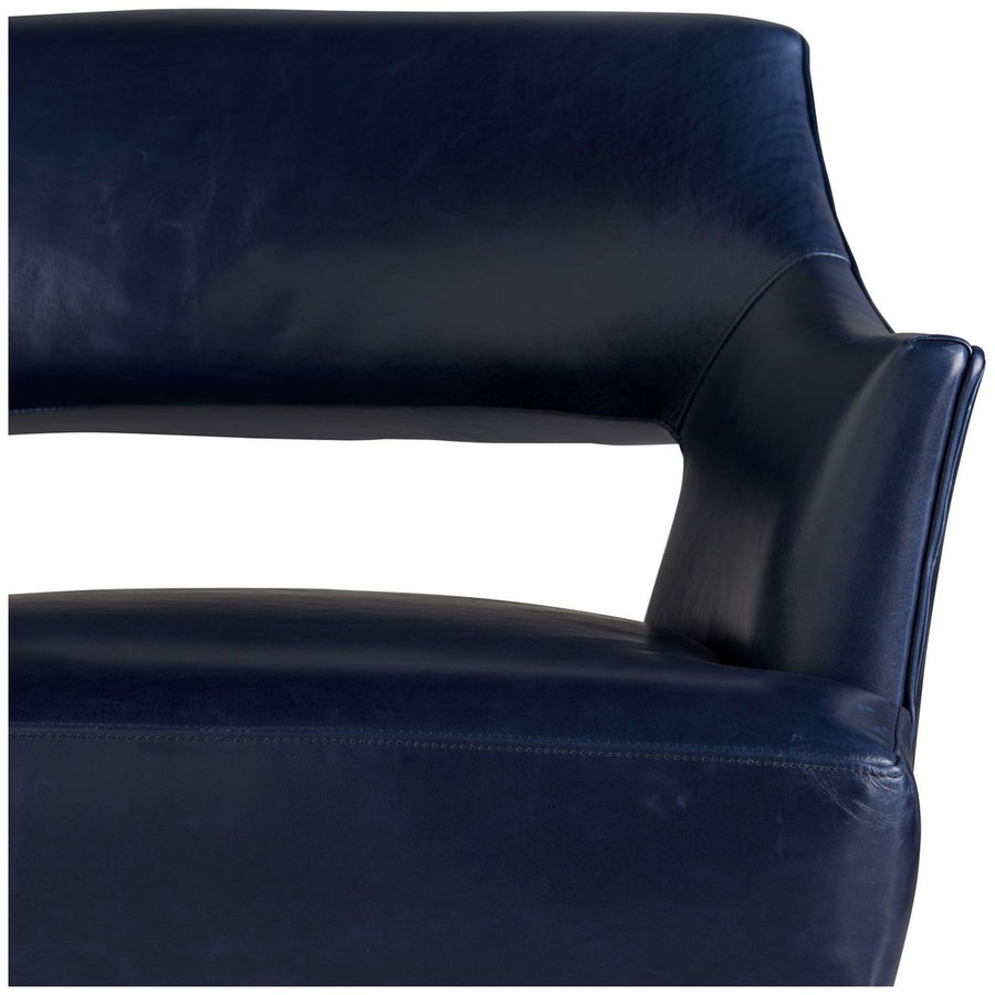 Arteriors Laurette Chair - Indigo Leather Dark Walnut