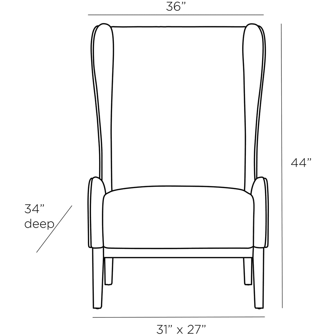 Arteriors Pierce Wing Chair