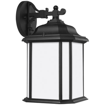 Sea Gull Lighting Kent Satin Etched One Light Outdoor Wall Lantern
