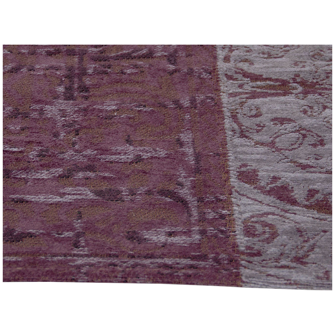Louis de Poortere Vintage Patchwork 8008 Pale Purple Rug, 4'7" x 6'7"