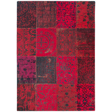 Louis de Poortere Vintage Patchwork 8014 Red Rug, 5'7" x 7'10"
